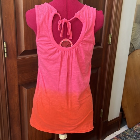 Athleta  tank top  100% cotton ombre   sleeveless    Pink/orange  Size S    EUC - Picture 6 of 10